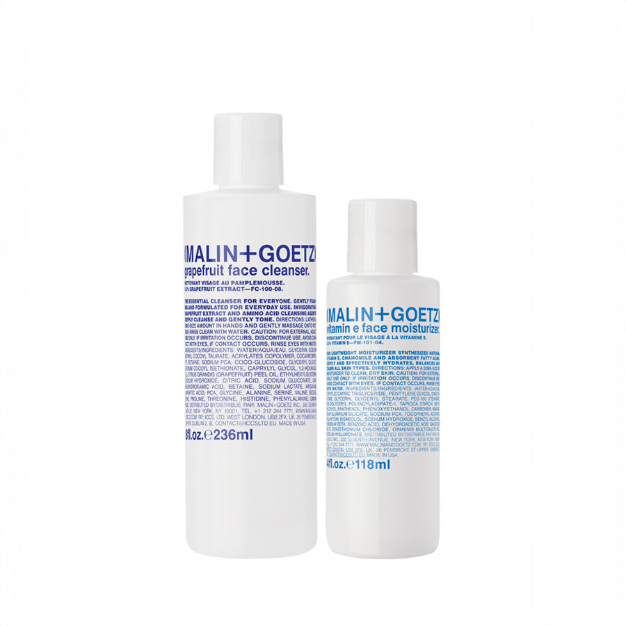 grapefruit face cleanser + vitamin e face moisturizer 2-step duo.
