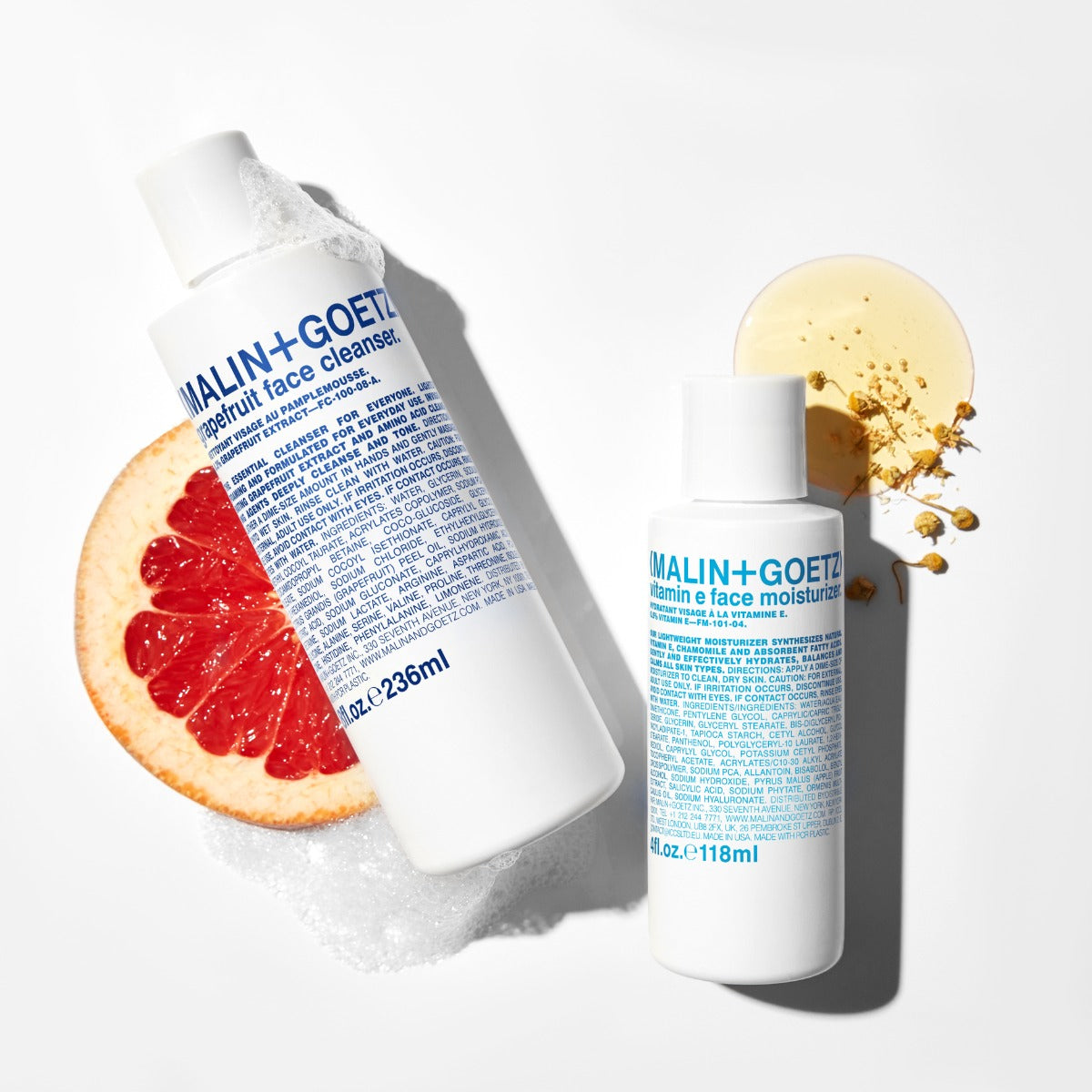 grapefruit face cleanser + vitamin e face moisturizer 2-step duo.