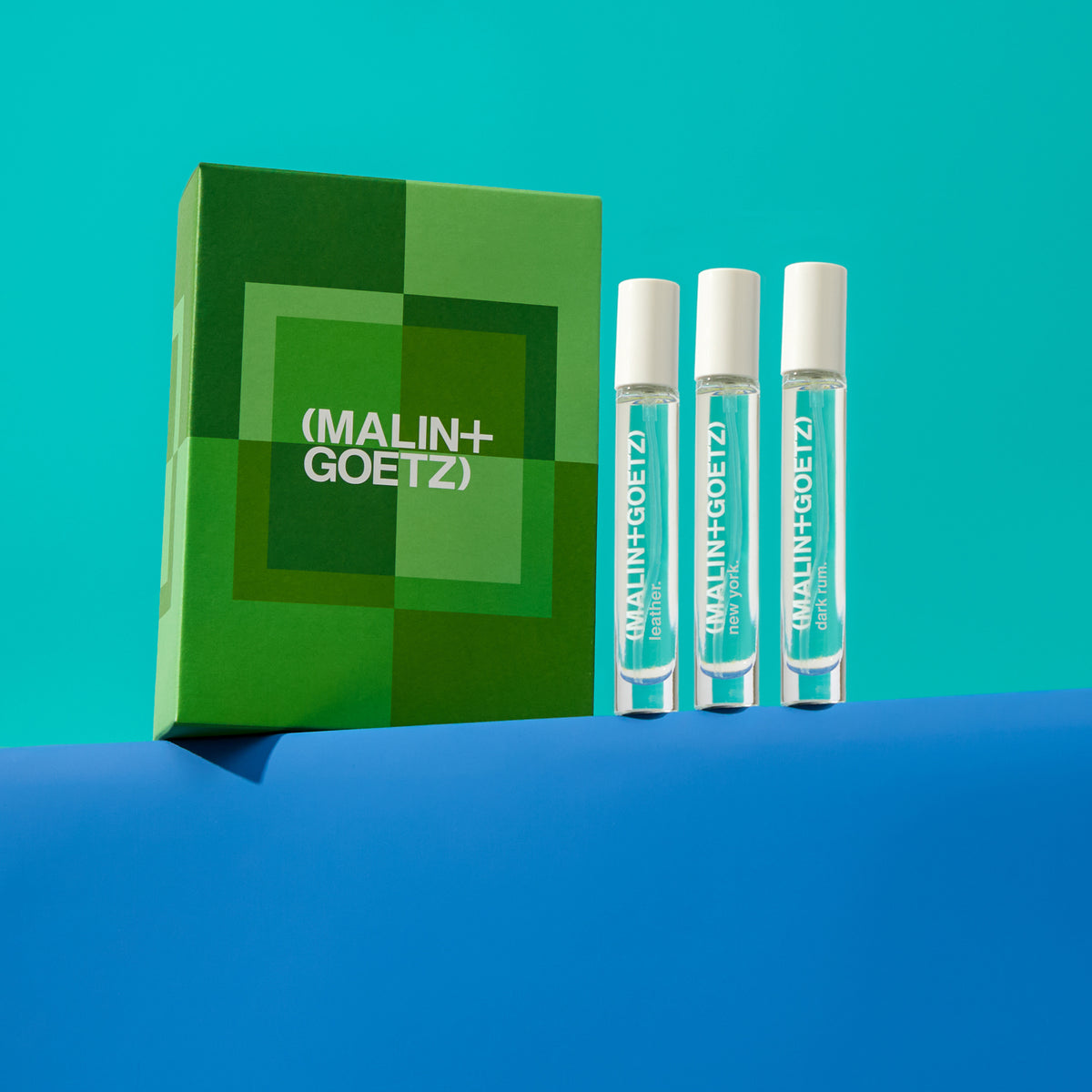 naughty, nice and neat holiday set includes leather eau de parfum. 0.33 fl. oz. / 10ml, grass eau de parfum. 0.33 fl. oz. / 10ml, dark rum eau de parfum. 0.33 fl. oz. / 10ml