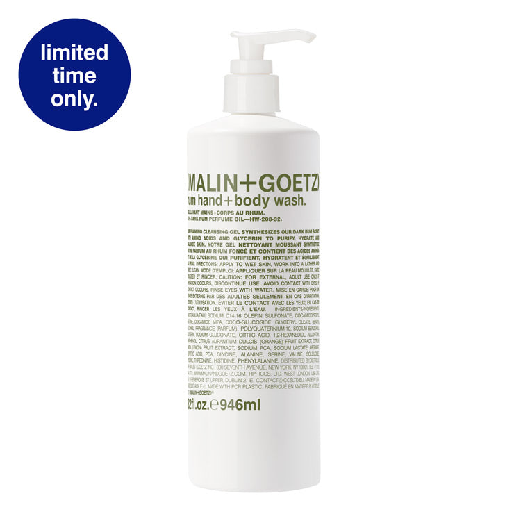 rum hand+body wash. - 16 fl.oz.