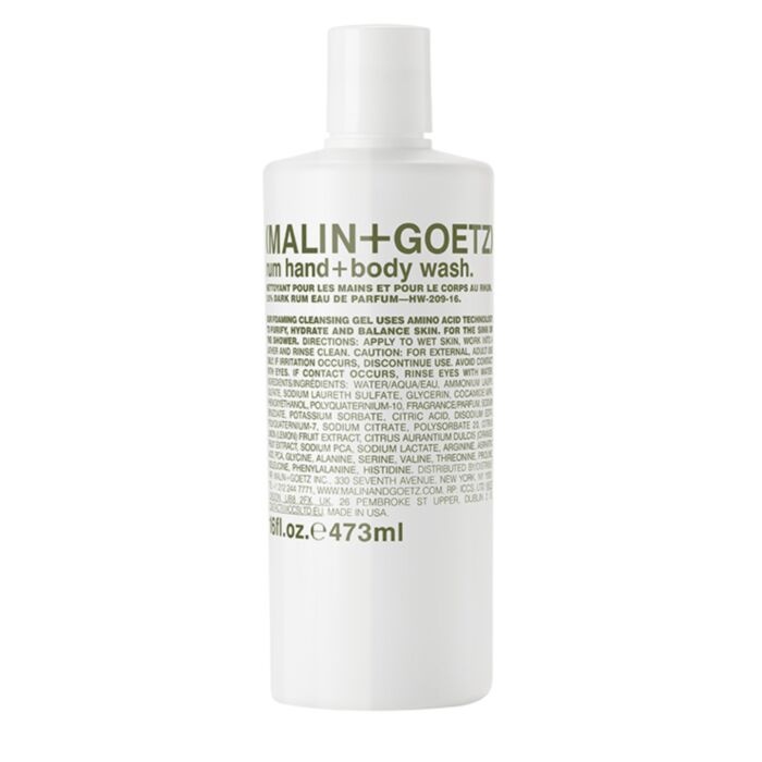 rum hand+body wash.-16 fl.oz. e473 ml